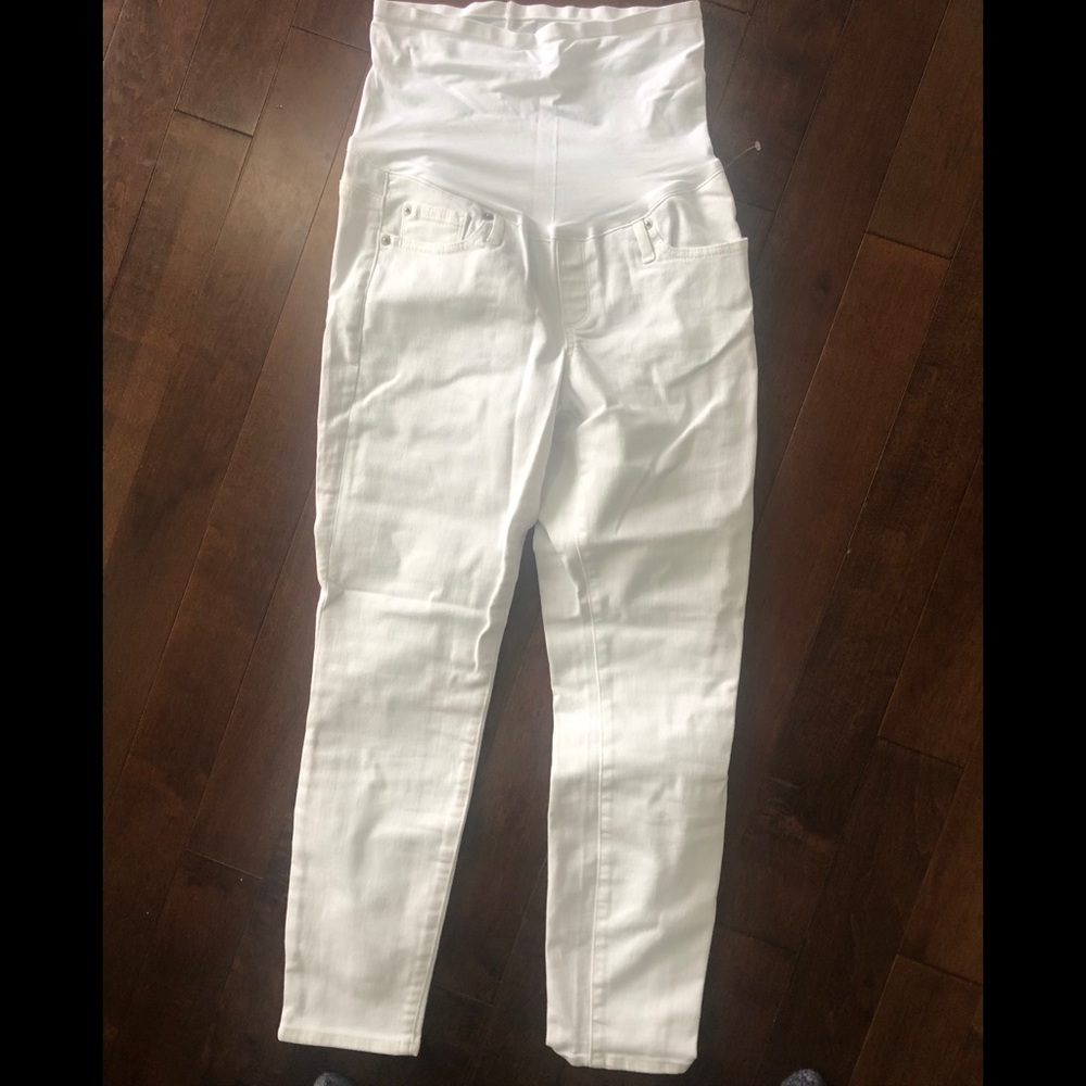 Maternity white skinny jeans